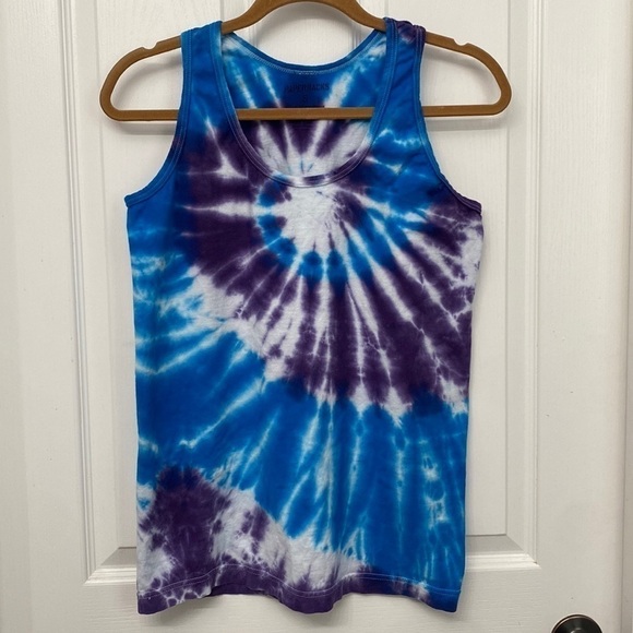 Paperbacks Hand Dyed Tie Dye Tank Top Purple Blue Unisex Size Small - Picture 1 of 4